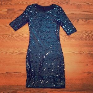 BCBG Blue Sequin Dress